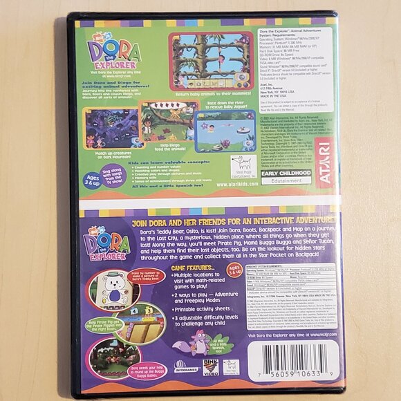 Atari Dora The Explorer Animal Adventure & Lost City Adventure - 2 Pack PC Game - Picture 2 of 6